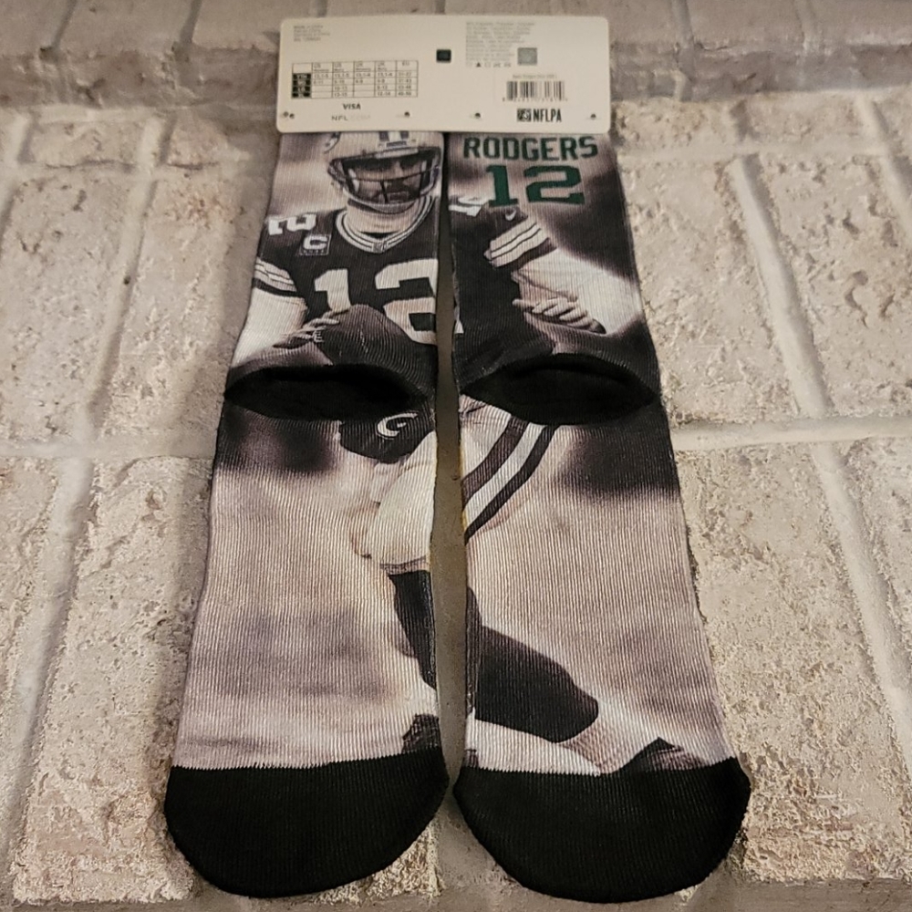 Men's Green Bay Packers Aaron Rodgers Socks - Picture 2 of 3